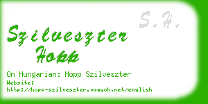 szilveszter hopp business card
